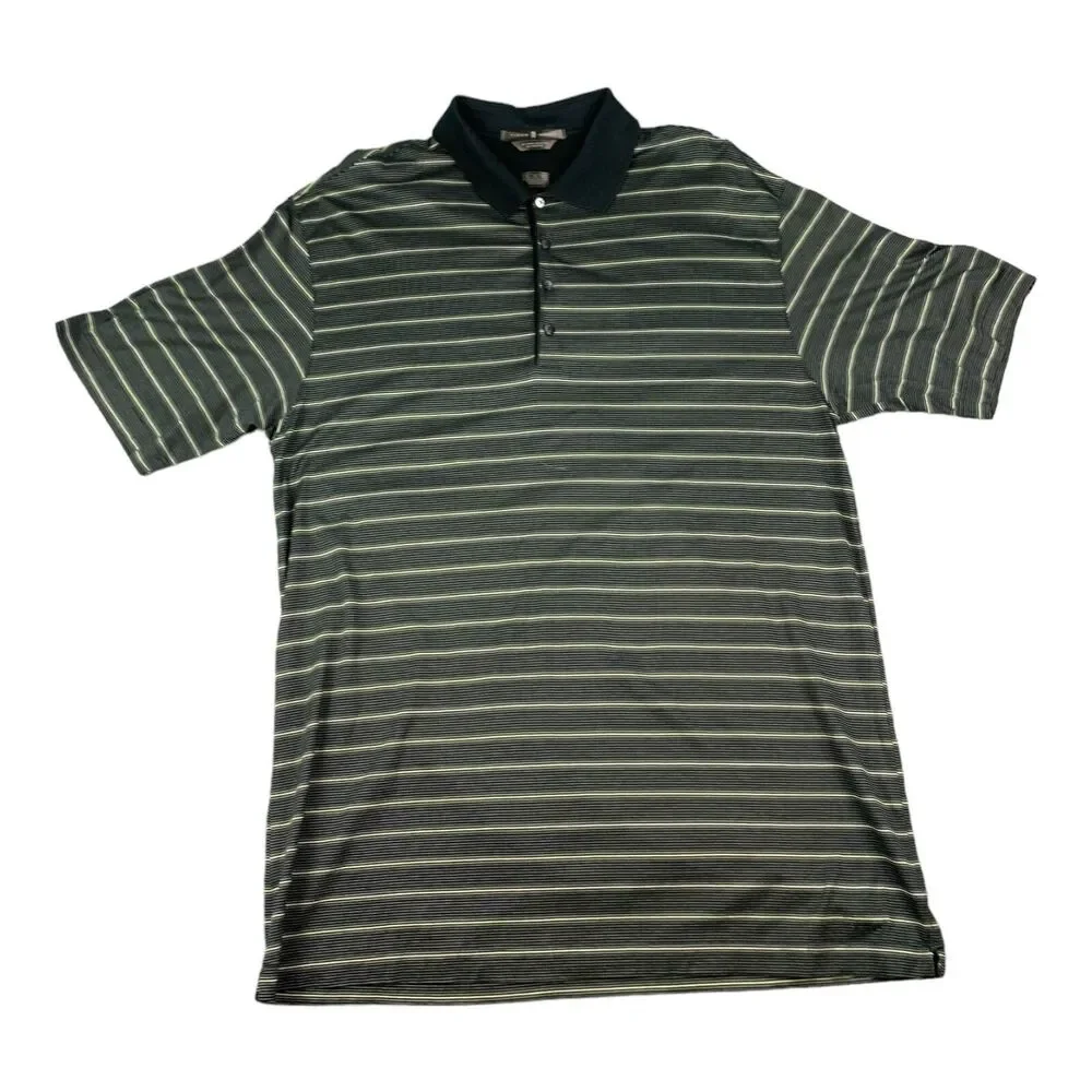 Tiger Woods Men's Golf Polo Shirt 60/2 Double Mercerized Striped, Size XL